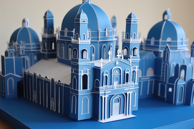 3D-Modelldesign der Kathedrale und ausgefallene Papierkunst