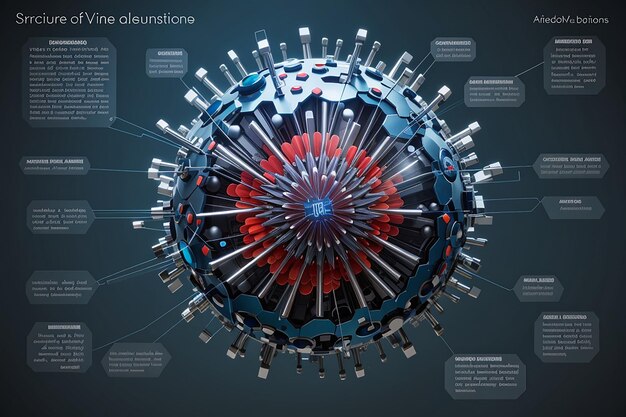 Foto 3d-modellierung des hagoscovid-virus