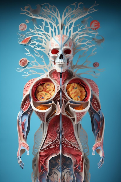 3D-Modellkonzept des endokrinen Systems