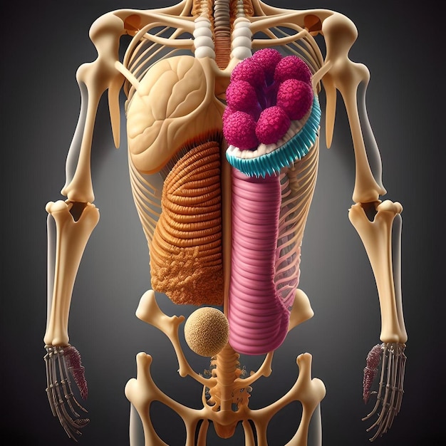 Foto 3d-modellkonzept des verdauungssystems