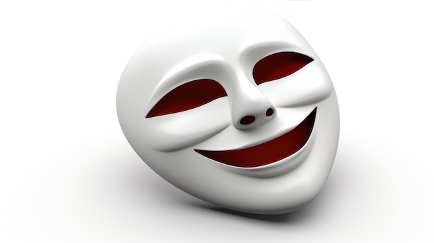 3d money heist: caracter de máscara com fundo branco em 4k