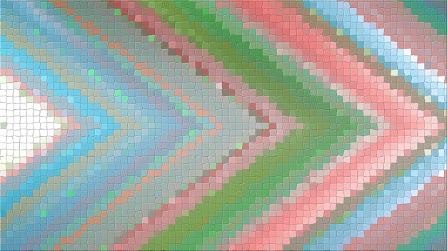 3D-Mosaik-Rendering basierend auf einer abstrakten eckigen Komposition aus Paneelen und Linien
