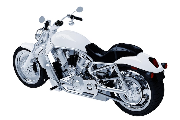 3D-Motorradmodell isoliert auf weißem Hintergrund