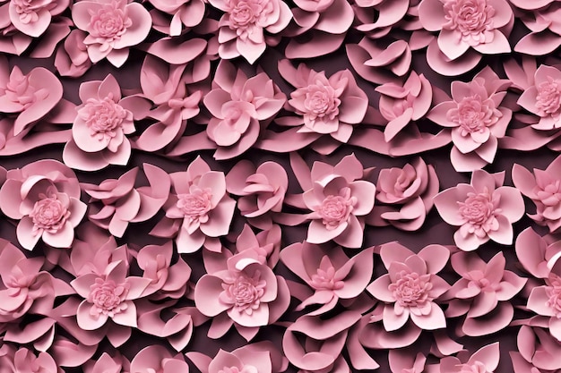 3D-Muster mit rosa Blumen komplizierte Details 19