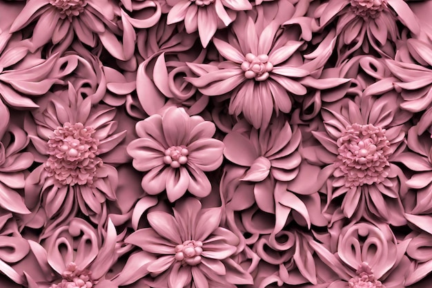 3D-Muster mit rosa Blumen komplizierte Details 97