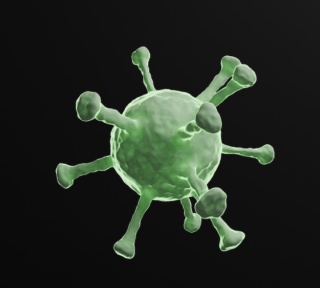 3D Nahaufnahme grünes Coronavirus.