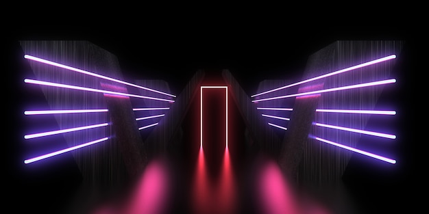 3D neon abstrato