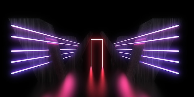 3D neon abstrato