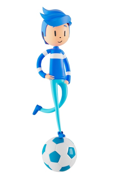 3d niño personaje de dibujos animados en acción con trazado de recorte 3d ilustrador deporte actividad ejercicio fitness entrenamiento entrenamiento estilo de vida hombre jugador tecnología VR gimnasio al aire libre ciberespacio objeto concepto