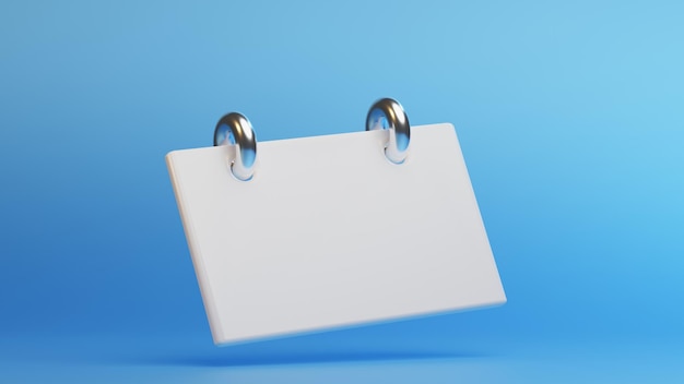 3D-Notepad-Symbol mit weißem Papier isoliert auf blauem Hintergrund 3D-Rendering Business-Icon-Konzept