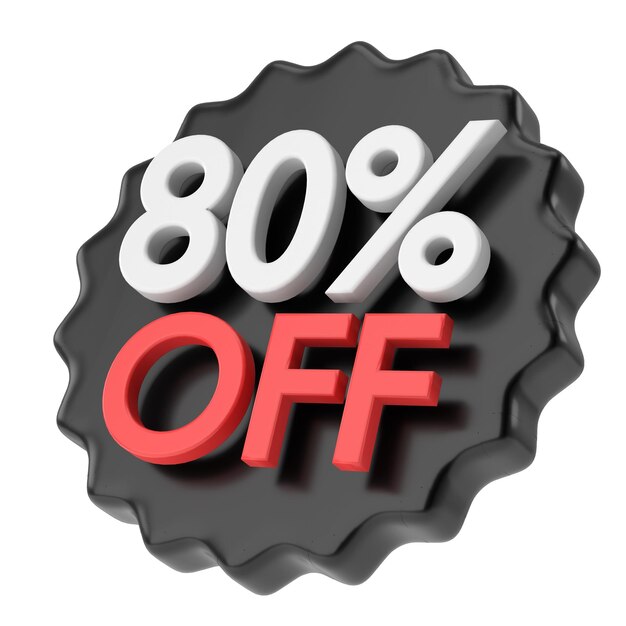 3D ochenta por ciento de descuento 80 de descuento en la venta del viernes negro