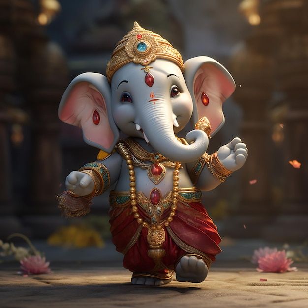 3D Pequeno Senhor Ganesh Personagem