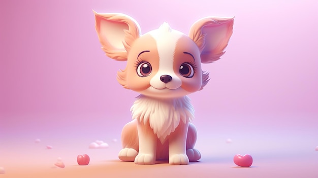 3d, perrito, lindo, render