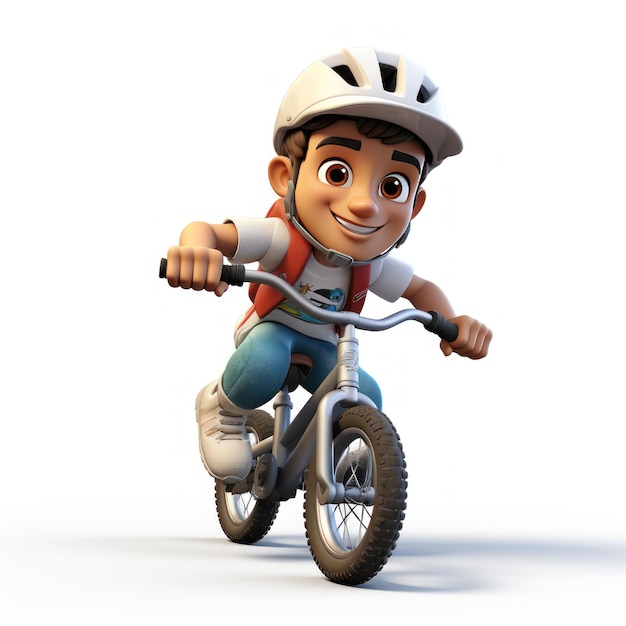 3d personagem ciclista sorrisos