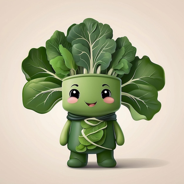 3d personagem de brócolis bonito