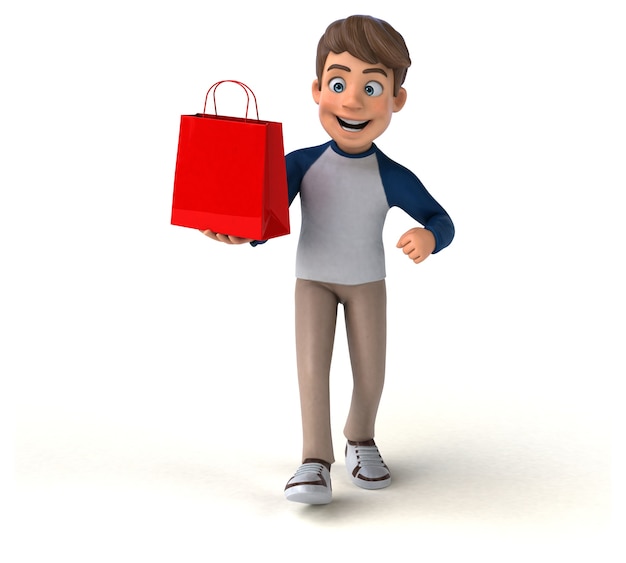 3D personagem de desenho animado divertido adolescente