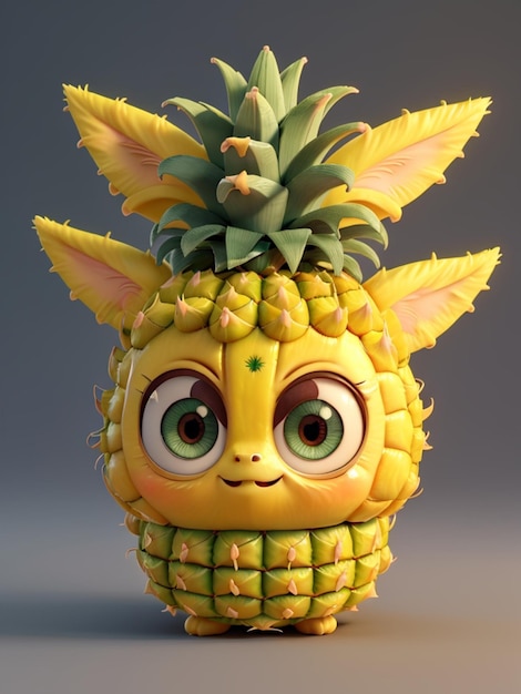 3d piña linda MINI personaje 3d