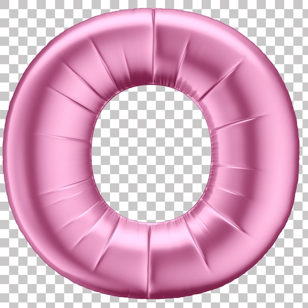 3D-Pink-Ballon-Buchstaben O-Symbol für Feiern mit durchsichtigem Hintergrund