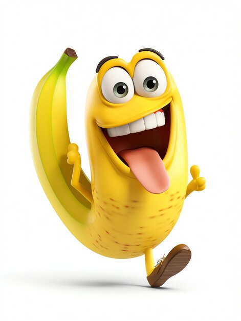 3D-Pixar-Charakterporträts Banane