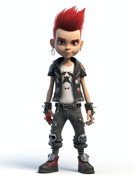 3D-Pixar-Charakterporträts von Punk