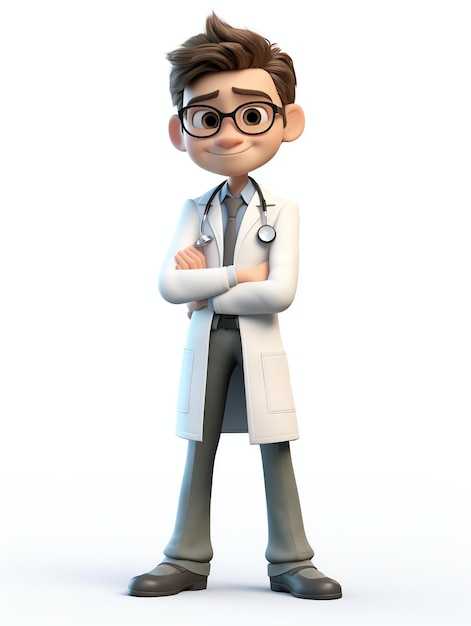 3d pixar personaje retratos doctor