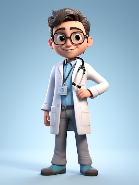 3d pixar personaje retratos doctor