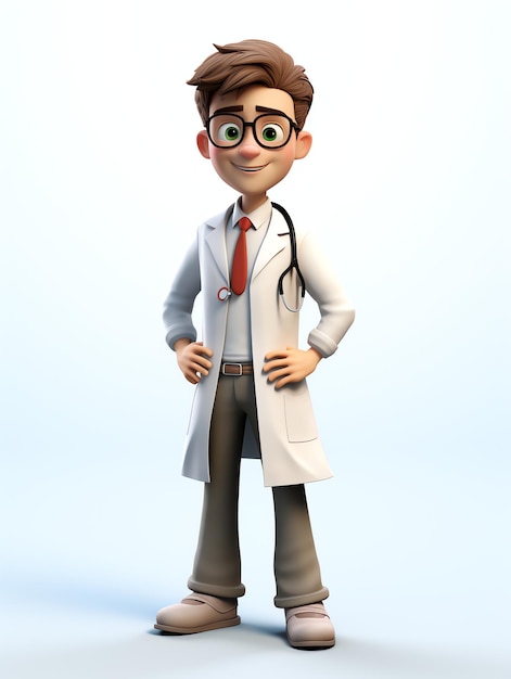 3d pixar personaje retratos doctor