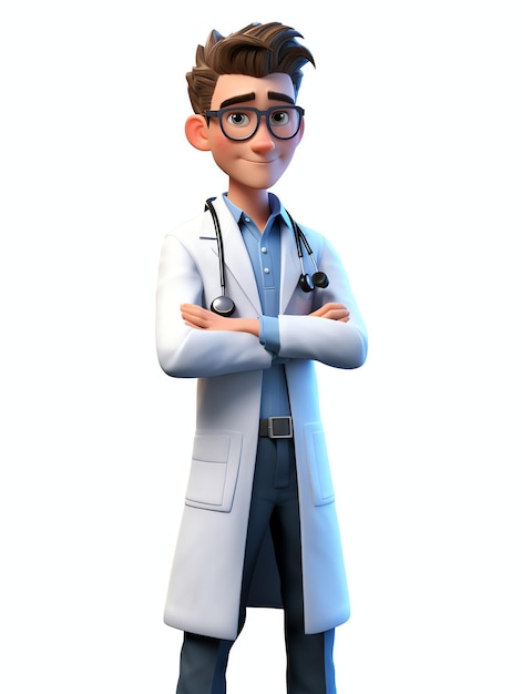 3d pixar personaje retratos doctor