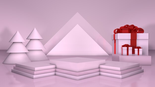 3D Podium Dreieck Weihnachten