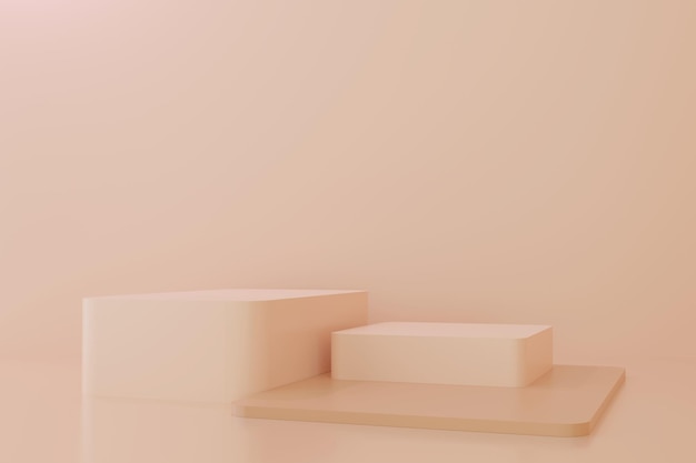 3D-Podium Hauttonfarbe Abstrakte Szene für die Produktsimulation 3D-Rendering