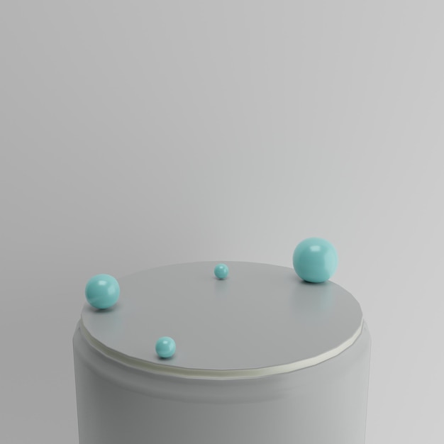 3D-Podium mit blauem Ball