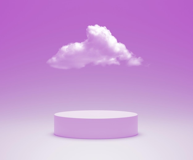 3D-Podium mit Wolken