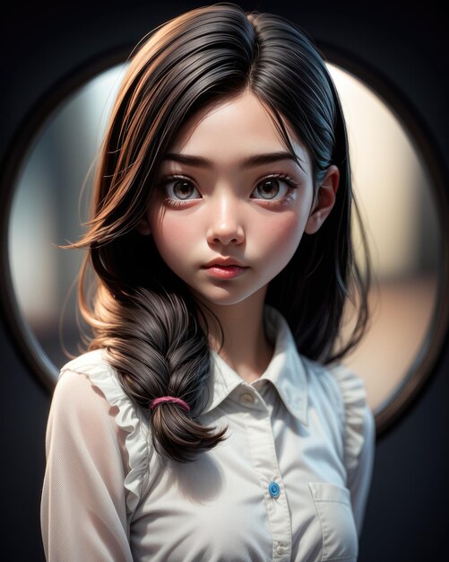 3D-Porträt einer schönen jungen Frau