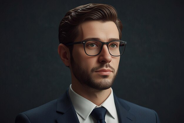 3D-Porträt eines Geschäftsmanns