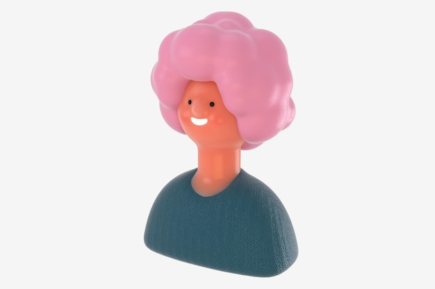 3D-Porträt von leuchtenden Menschen, junge Frau