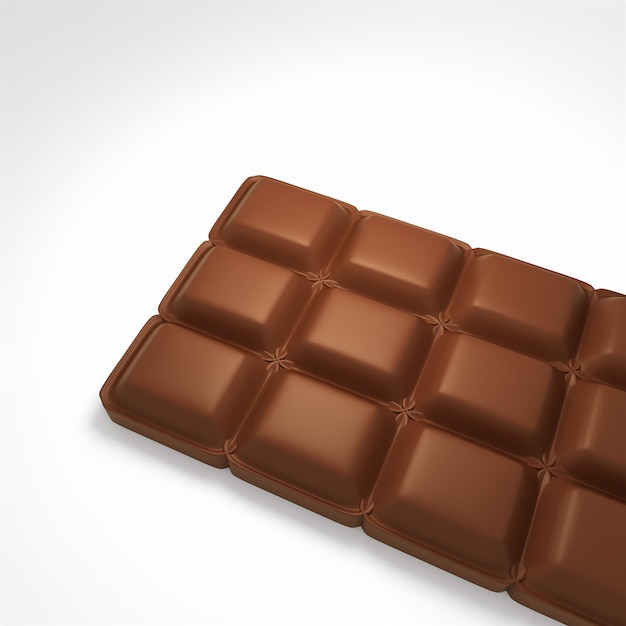 3D prestados barra de chocolate con leche dulce