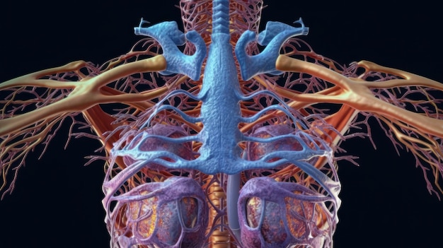 3D prestados ilustración médica precisa del cuerpo humano