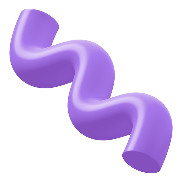 3D púrpura wriggle png forma ondulada clipart fundo transparente