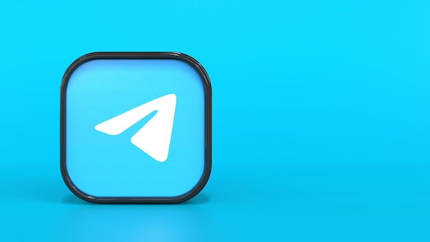 3D-Quadrat mit Telegram-Logo