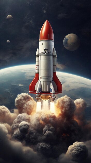 3D-Raketen-Illustration HD 8K-Hintergrundbilder
