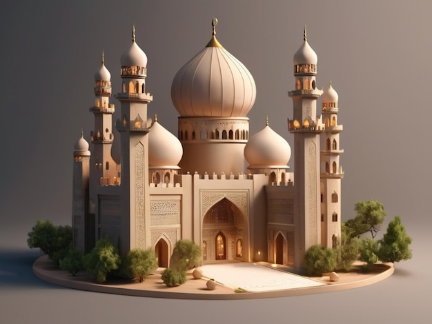 3d-Ramadan-Feier mit Schloss