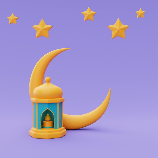 3D-Ramadan-GrüßeIslamischer Feiertag Raya Hari Eid al Adha 3D-RenderingxA