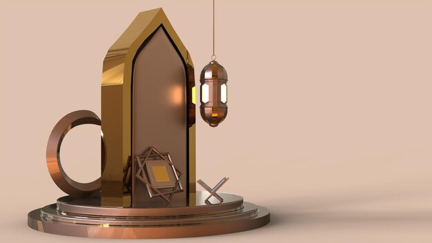 Foto 3d ramadan kareem background ilustração 3d