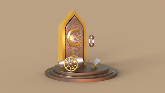 3D Ramadan Kareem Hintergrund 3D-Darstellung