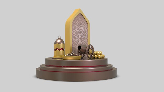 3D Ramadan Kareem Hintergrund 3D-Darstellung