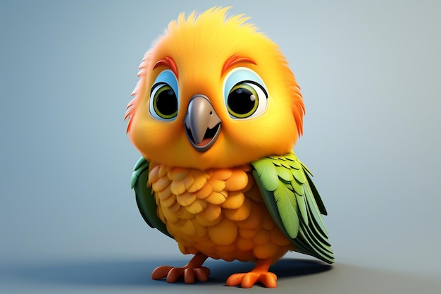 3D Realista Joven Parrot39s Presencia Caprichosa Ai Generativa