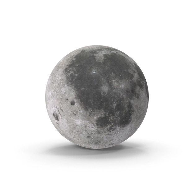 3D realista superficie áspera blanco Super luna espacio planeta satélite luna aislado en un blanco