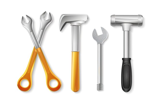 3d-realistisch Einfaches Reparatur-Symbol mit Hammer-Schraubenzieher und Schraubenschlüssel Vektor-Illustration kein Text ar 32 iw 2 v 6 Job-ID a45e2e2656764bb1aad00f3e4da8d3e7