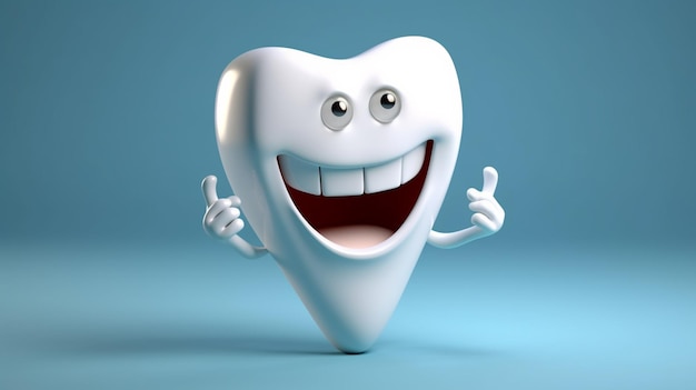 3D realistische Happy Tooth-Charaktere