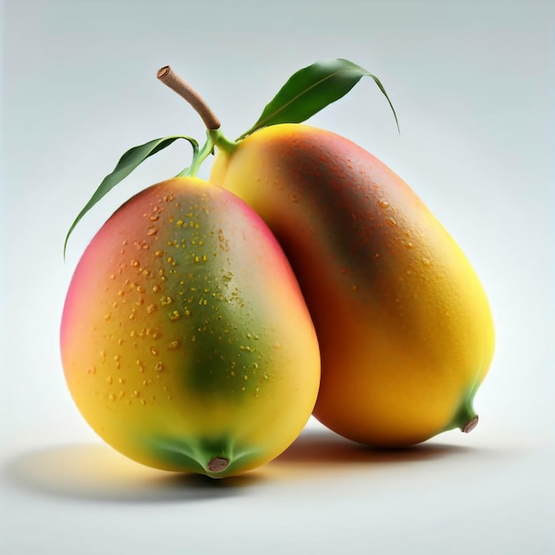 3D-realistische Mango-Isolation auf weißem Hintergrund
